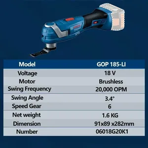 Outil oscillant sans fil <span class=keywords><strong>BOSCH</strong></span>, outil nu, sans balais, universel, 18V, rechargeable, <span class=keywords><strong>machine</strong></span> de découpe GOP 185-LI - Product Image 6