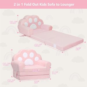 Ventes directes usine – Canapé multifonctionnel 2-en-1 pliable, fauteuil paresseux en peluche, siège de sol convertible, canapé individuel pour bébés et enfants - Product Image 3
