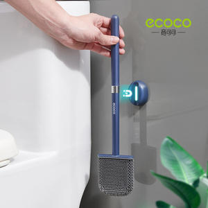 Ecoco Ensemble de brosses de toilette murales rondes en silicone, faciles à nettoyer, design moderne, pour toilettes à la turque - Product Image 4
