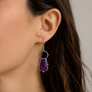 Orecchini Creativi a Forma di Ragazza Viola, Gioielli Colorati alla Moda per Donne - Product Image 2