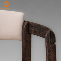 DAYLIGHT FURNITURE Französisches Design Restaurant Café Stuhl mit Rückenlehne Massivholz Polsterung Leder Esszimmerstuhl für Apartment Villa