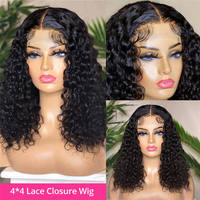 Vente en gros perruques Bob courtes bouclées et crépues perruques de cheveux humains avec devant en dentelle pour les femmes noires perruques forntal de cheveux humains brésiliens naturels Hai Hd avec dentelle