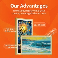 Cadre d'art numérique ultra-fin personnalisable, écran mat effet papier, affichage HD intelligent pour photos et vidéos, idéal pour la décoration murale du salon