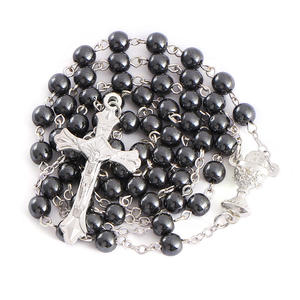 Komi vente chaude chapelet noir calculs biliaires colliers jésus vierge marie catholique religieux chapelet collier pour Pary - Product Image 1