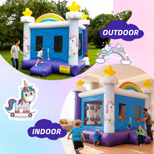 Château gonflable commercial <span class=keywords><strong>Lemon</strong></span> Bounce LM-009, château gonflable pour enfants en plein air, château gonflable arc-en-ciel étoile |   PVC durable - Product Image 2