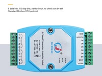 Huaqingjun Módulo de adquisición de temperatura RS485 PT1000 de 4 canales MODBUS RTU Resistencia térmica para sensores PT1000