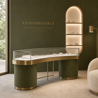 Vitrine de présentation de bijoux murale personnalisée avec façade en verre verrouillable, meuble de comptoir pour magasin de détail et vente en gros