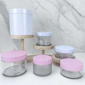 Custom 30ml 50ml 100ml 150ml 250ml Empty Clear Plastic PET Cosmetic Cream Body Butter <b>Scrub</b> Jar with Screw Lid - Product Image 1