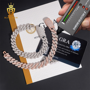 <span class=keywords><strong>Bracciale</strong></span> a Catena Cubana <span class=keywords><strong>Personalizzato</strong></span> in <span class=keywords><strong>Argento</strong></span> Sterling 925 con Diamanti Moissanite VVS da 10mm Gioielli Hip Hop - Product Image 2