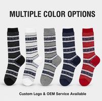 Chaussettes pour hommes à motif personnalisé, chaussettes en tricot jacquard vintage nordique, chaussettes douces et respirantes, chaussettes décontractées pour le travail, vente en gros OEM