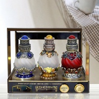 Bouteilles de parfum fleur en alliage métallique de 15ml, bouteille d'huile essentielle en verre antique, décoration de la maison, cadeau #15131