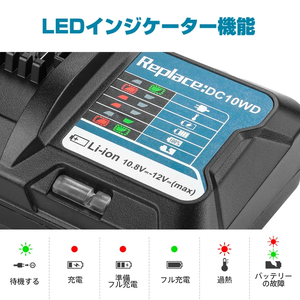 Cargador de batería de herramienta eléctrica <span class=keywords><strong>DC10WD</strong></span> para taladros inalámbricos Cargador de batería de litio de 10,8 V para BL1040B para taladros eléctricos - Product Image 5