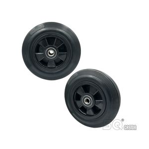 Roue noire et pneu en caoutchouc solide et roulement à rouleaux ou à billes 160mm 6 pouces pour les roues de chariot à main Jockey de remorque - Product Image 5