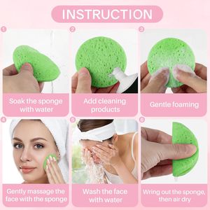 Esponja Facial de Celulosa Reutilizable Ecológica, Pulpa de Madera Comprimida Circular para Uso en Spa, Almohadilla Exfoliante Eficaz - Product Image 3