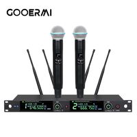 Récepteur de microphone sans fil UHF professionnel PD-228D, double canal, portée de 180 mètres, verrouillage à une touche, équilibré pour le direct