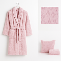 Peignoirs en peluche rose pour femmes, chauds, épais, en polaire, luxueux, douillets, doux, à capuche, pour l'hiver, longs, pour la maison