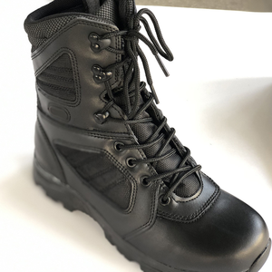 DF Stock Black Cow Leather Black Tactical <b>Boots</b> Long <b>Hiking</b> <b>Boots</b> Genuine Leather with Side Zip or No Zip - Product Image 4