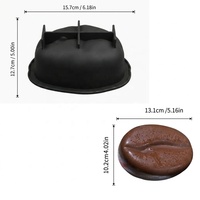 Moule en silicone 3D à cavité unique de 4 pouces pour mousse aux grains de café, facile à démouler, qualité alimentaire, résistant au four, personnalisable pour boulangerie, vente en gros