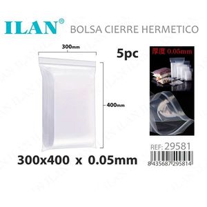 Sacchetto ermetico Ilan 300x400x0,05 mm, confezione in plastica trasparente sigillabile, confezione da 5 pezzi - Product Image 3