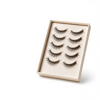 Cils 3D naturels Movpupil, faits à la main, bande complète, épaisseurs variées, bande en coton noir, coffret cadeau