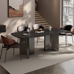 Liquidation Spéciale : Table à Manger Moderne en Pierre Frittée de Foshan, Style Minimaliste Italien, pour Restaurant et Mobilier de Maison, Idéale pour Petits Appartements - Product Image 4