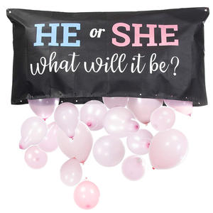 Venta de rebajas Bolso negro de gran tamaño con azul o rosa Él o ella Género Reveal Globo Drop Bag Género Reveal <span class=keywords><strong>Party</strong></span> Ideas Supplies - Product Image 1