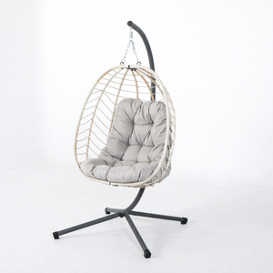 Leisure Indoor Outdoor Living Room Rattan Chair Metal <b>Frame</b> Foldable Rope <b>Swing</b> Garden Hanging Chair Furniture - Product Image 1