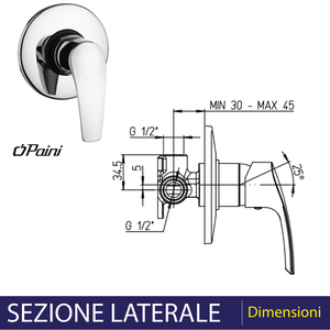BAYA 2 MEZCLADOR DE DUCHA CROMADO DE UNA PALANCA INCORPORADO Herramienta de torneado de alta calidad - Product Image 4