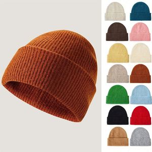 Gorro de Cachemira Tejido Liso de Color Sólido al por Mayor en Stock con Logotipo Personalizado, Gorro de Invierno 100% Lana - Product Image 1