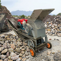 Concasseur à marteaux portable mini pour l'exploitation minière à petite échelle 3TPH pour le broyage du verre, de la roche, du charbon et de la pierre, machine compacte mobile de fabrication de sable