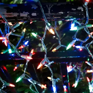 Conjunto de luzes de cordão de fio verde multicoloridas LEDs para ambientes internos e exteriores luzes coloridas piscantes de Natal