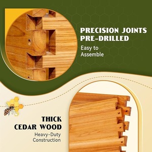 Colmena Langstroth de 3 niveles de madera de abeto con 30 cuadros y techo metálico para abejas mielíferas - Product Image 2