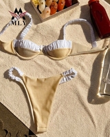 MLY 2026 Zomer Zwempak Brede Bandjes Dames Sexy Tweedelig Bikini Set Vooraan Geknoopt Zwemkleding Badpak Vrouwelijk Sexy Zwempakken