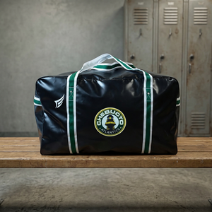 Bolsa de Lona Negra Resistente con Logotipo Personalizado, Bolsa de Transporte para Equipo Deportivo Resistente al Agua, 28x14x16 Pulgadas, Cierre de Cremallera - Product Image 1