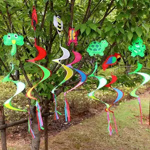 Venda quente colorido animais e insetos girando moinho vento vento girando brinquedos infantis ao ar livre jardim de infância decoração