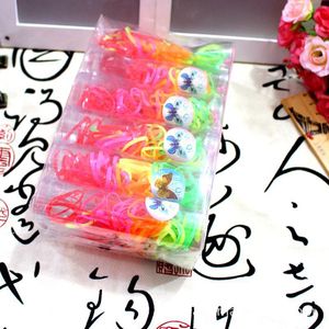Petits élastiques à cheveux jetables, couleur fluorescente et noir, usage quotidien, accessoires pour cheveux d'enfants, vente en gros - Product Image 3