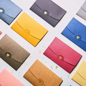 Custom China Factory Direct Sale Cheap Custom Recycled Colored Pearl Kraft Paper Hot Stamping Envelopes