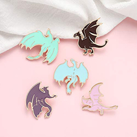 Broches de revers de costume pour hommes, personnalisées avec logo, en métal plaqué or, peintes et imprimées UV, série Dragon Anime Mignon, vente en gros mondiale