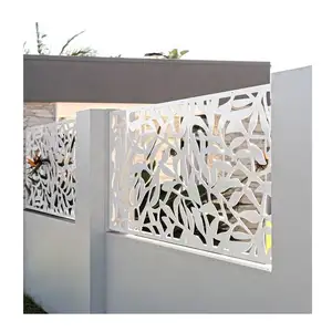 Recintos de Panel comercial para exteriores, cercas de corte láser decorativas para jardín, VALLA DE ALUMINIO