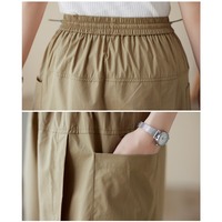 Nouvelle Collection Été 2026 – Jupe-culotte de Travail Chic à Taille Haute et Cordon de Serrage, Coupe Ample, Grande Taille, Kaki – Vente en Gros