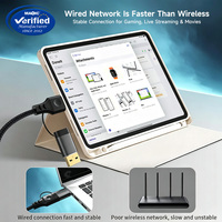 Kabel Komunikasi 2026 USB3.0 Tipe C 2 in 1 ke RJ45 1m 2m 3m 1000Mbps USB Kabel WiFi Sinyal Gigabit Kartu Jaringan