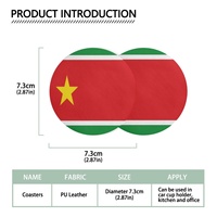 Sous-verres de voiture personnalisés avec drapeau de la Guadeloupe, lot de 2, tapis antidérapant et imperméable pour porte-gobelets de voiture, vente au détail et en gros disponibles