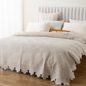 <span class=keywords><strong>Beige</strong></span> Blanco Colores personalizados Tamaños a medida Juego de cama reversible de algodón prelavado Colcha Edredón de verano - Product Image 2