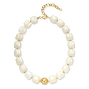Collier ras du cou fait main avec perles irrégulières, collier tendance en résine colorée, perles épaisses DIY - Product Image 3