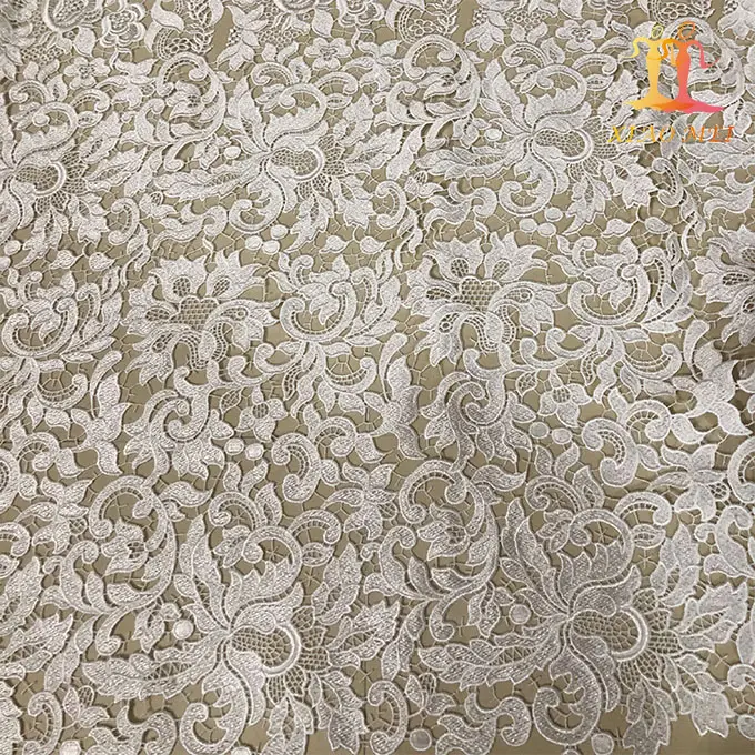 High quality chemical polyester Fancy embroidery crochet lace fabric for dress