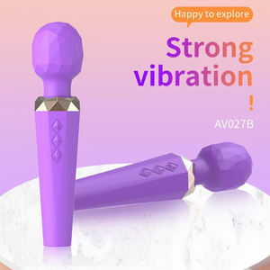 Masajeador de mano tipo varita con vibración potente, 20 modos, 8 velocidades, alivio muscular profundo, silencioso, recargable, de silicona para el cuerpo. - Product Image 3