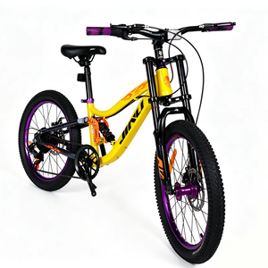 Nouveau VTT pour enfants de 20 pouces à suspension intégrale, 7 vitesses, jaune, avec fourche à double couronne et frein à disque, vélo pour enfants - Product Image 1