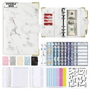 Organiseur de budget A6 en marbre personnalisé avec enveloppes à fermeture éclair pour l'argent – Vente en gros - Product Image 2