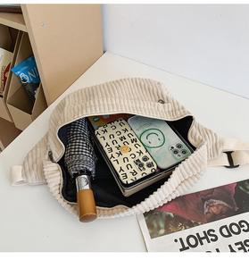 OEM velours côtelé voyage poitrine bandoulière sac banane rétro extérieur élégant Sport taille sac hommes grande pratique ceinture <span class=keywords><strong>Bum</strong></span> hanche ventre sac - Product Image 6