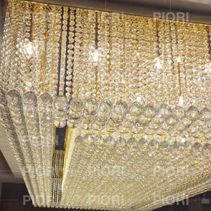 Thêm lớn hình chữ nhật Đèn chùm pha lê cho trần thấp - Product Image 4